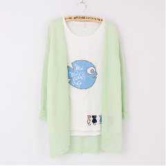 2015夏季新款 亚麻针织衫女开衫 中长款超薄大码宽松防晒衣外套女