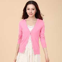 2015春秋新款大码长袖针织衫女开衫薄短款韩版潮外搭披肩毛衣外套