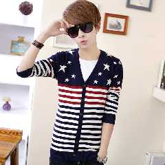 青少年森马毛衣外套男韩版春秋装针织衫V领线衫薄男士毛衣开衫潮