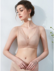 千奈美无痕内衣女夏季大胸显小文胸无钢圈薄款调整型收副乳胸罩