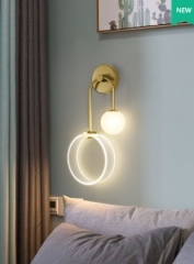 壁灯轻奢网红卧室床头灯现代简约客厅背景墙壁灯创意北欧设计师灯